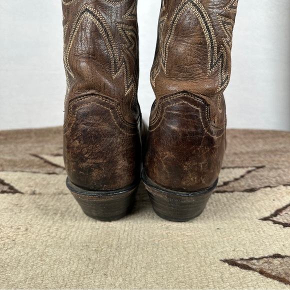 Lucchese Savannah dark Brown Western Boots cowboy cowgirl pointed toe leather - Picture 9 of 14